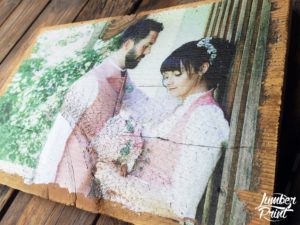 LumberPrint Foto auf Holz Fotodruck Paar