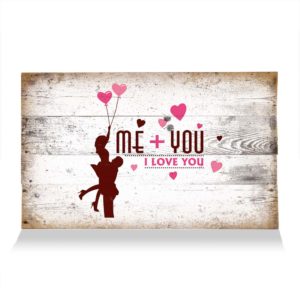 LumberPrint Holzdruck Deko Wandbild Me and You Pair Love