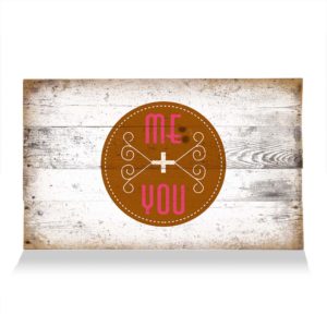 LumberPrint Holzdruck Deko Wandbild Me and You Circle Love