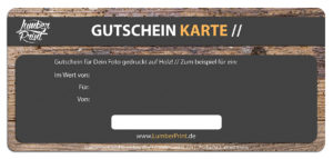 LumberPrint Gutschein Holzdruck