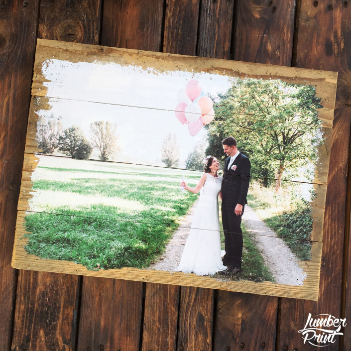 Foto-auf-Holz-Holzdruck-lumberprint-Fotodruck-hochzeit Foto auf Holz Fotodruck Holzdruck auf Altholz - Fotogeschenk