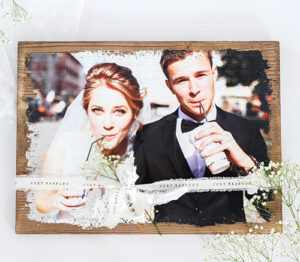 LumberPrint Holzdruck Modern Vintage M - Hochzeitspaar