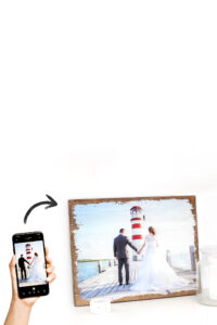 Digitales handybild wird zu einem LumberPrint Modern Vintage